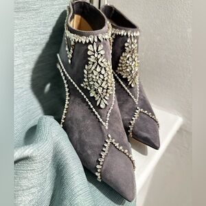 Jimmy choo Lendrix 100mm heels size 36.5 $2250 rhinestones bling grey